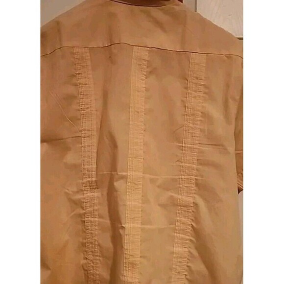 Haband Mens Button Up Shirt Yellow Embroidered Large - Picture 10 of 12